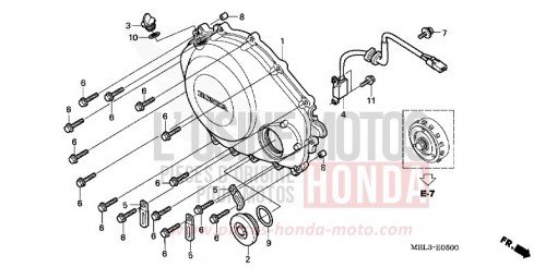 PANNEAU CARTER-MOTEUR D. CBR1000RR6 de 2006